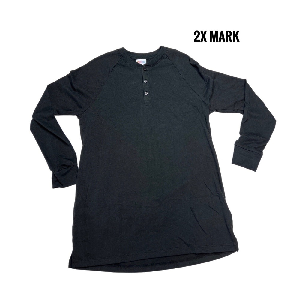 2xl Lularoe Mark Top Solid BLACK Unisex Fits 22/24 RARE